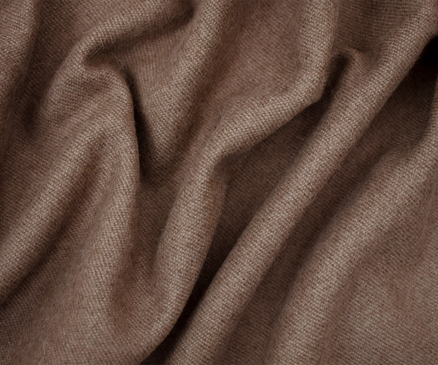 Brown Melton Wool Solid Single Sided Brushed Twill Woven Jacketing Fabric By the Yard