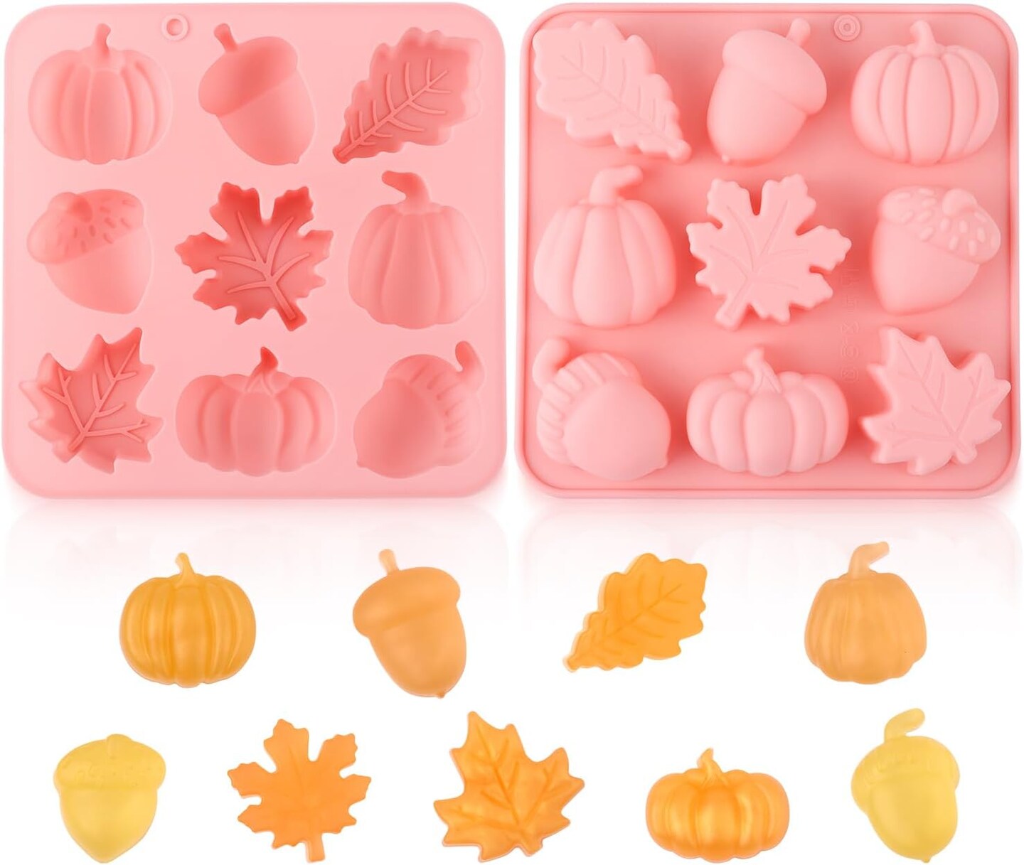 3D Halloween Thanksgiving Candy Molds(Pink)6.69 x 6.69 x 0.98 inches