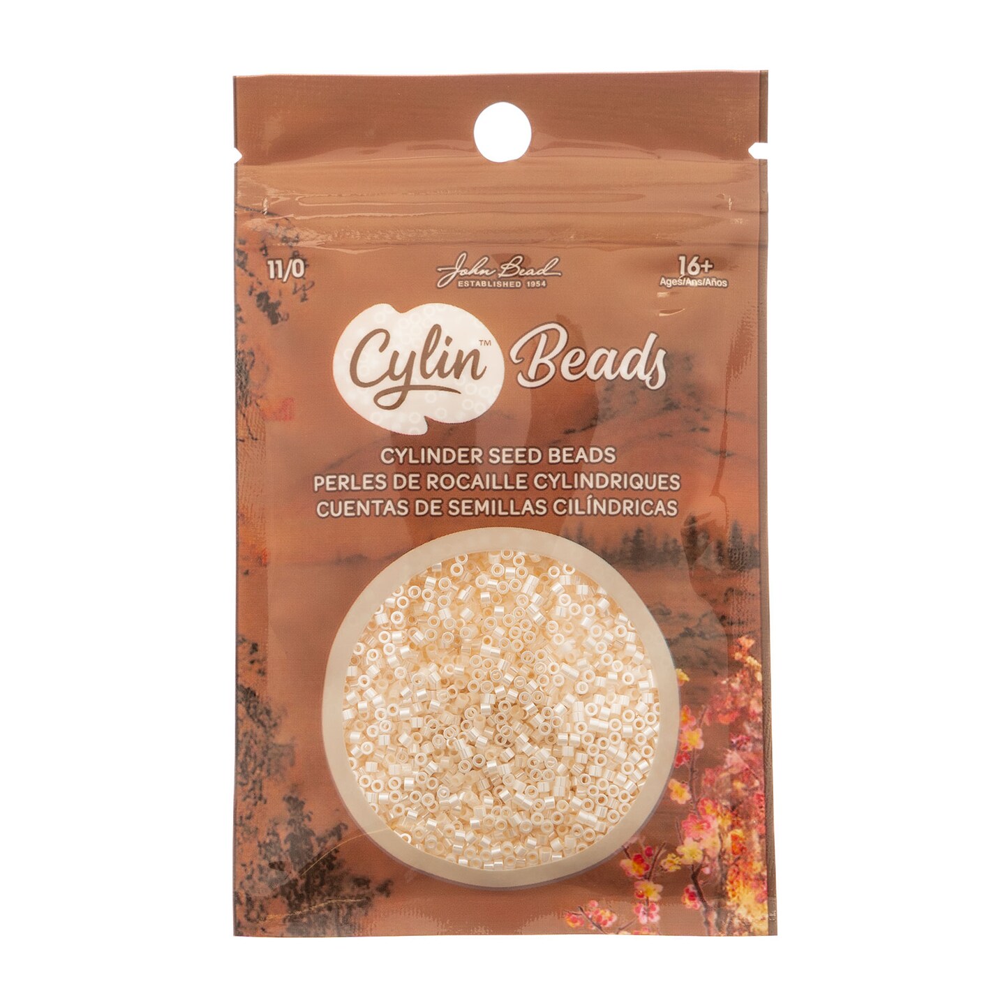 John Bead Ceylon Finish Cylin Beads 11/0 Glass Cylindrical Seed Beads, 25g
