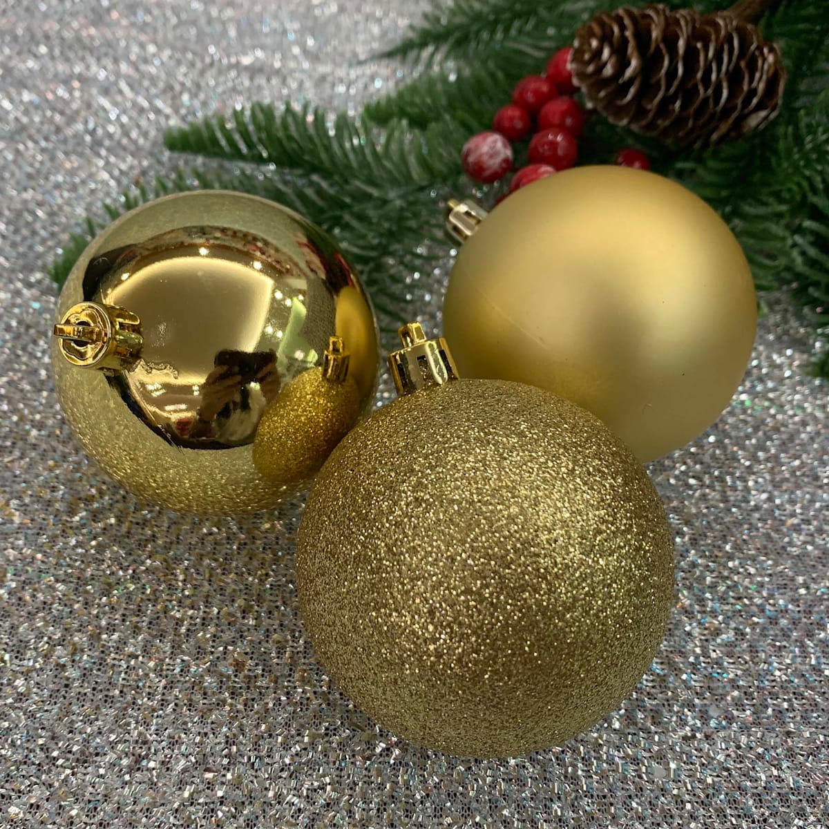 16-Count Mix Shatterproof 2.75" Ornaments – Matte, Gloss & Glitter Holiday Ball Set