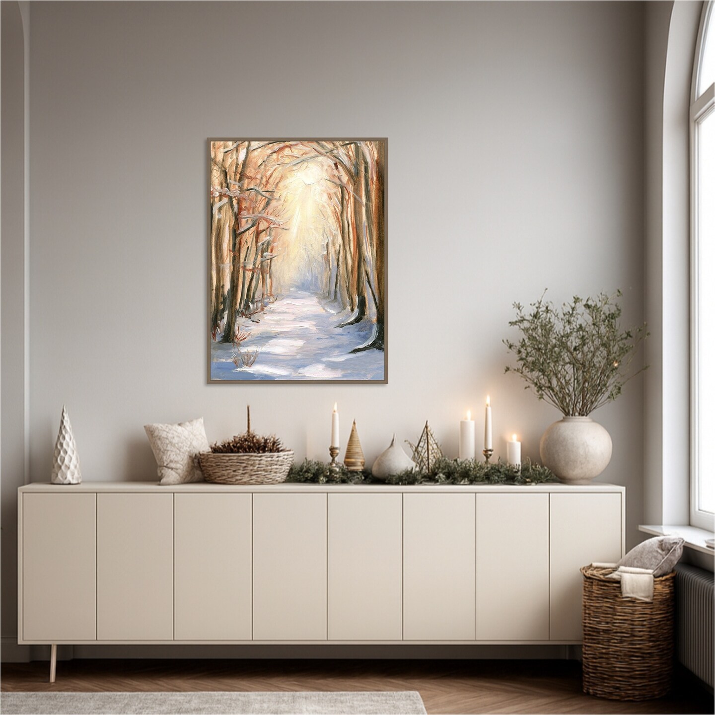 Path in Winter by Sandra Iafrate Framed