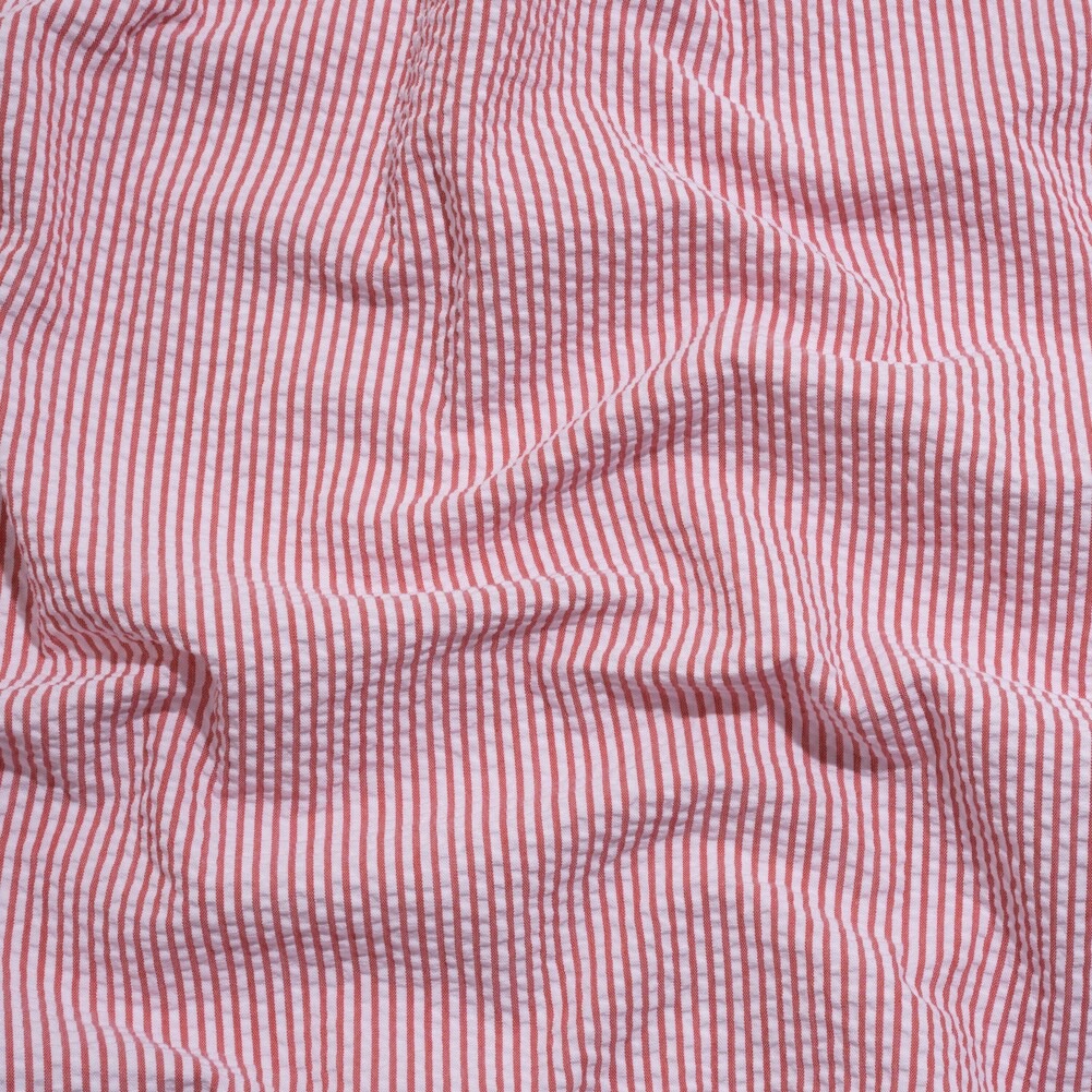 1 Yard Red White Candy Striped Cotton Polyester Summer Seersucker Fabric