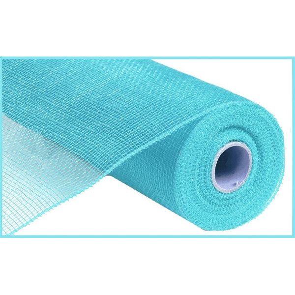 10&#x22; Poly Deco Mesh Ribbon: Turquoise Blue (10 Yards)
