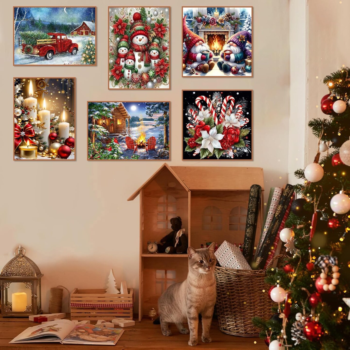 12x12 inch - 6 Pack Christmas Diamond Painting Kits for Adults(Christmas)