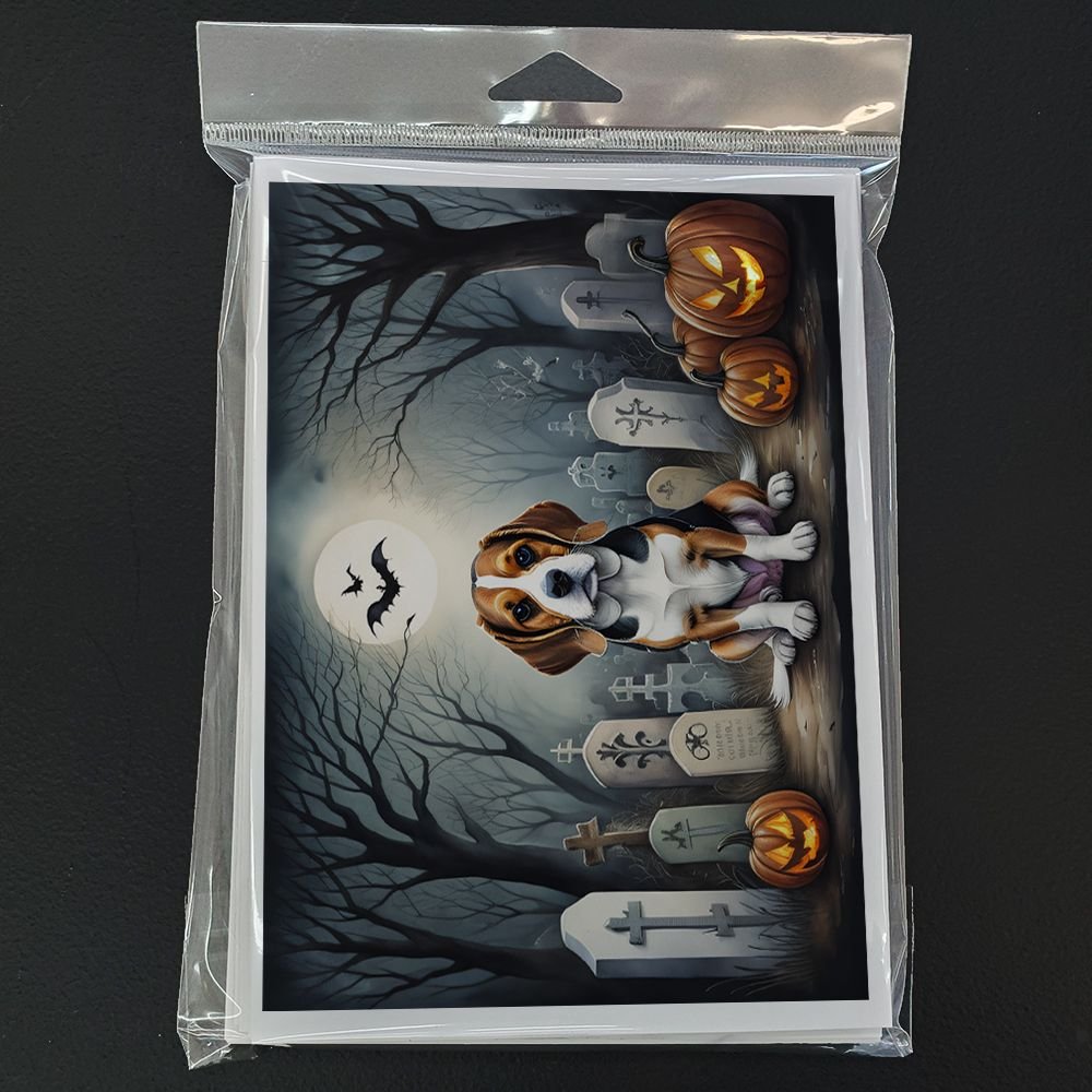 Edge Collections - 5" x 7" - Multicolor - Beagle Spooky Halloween Greeting Cards - 8 Pieces