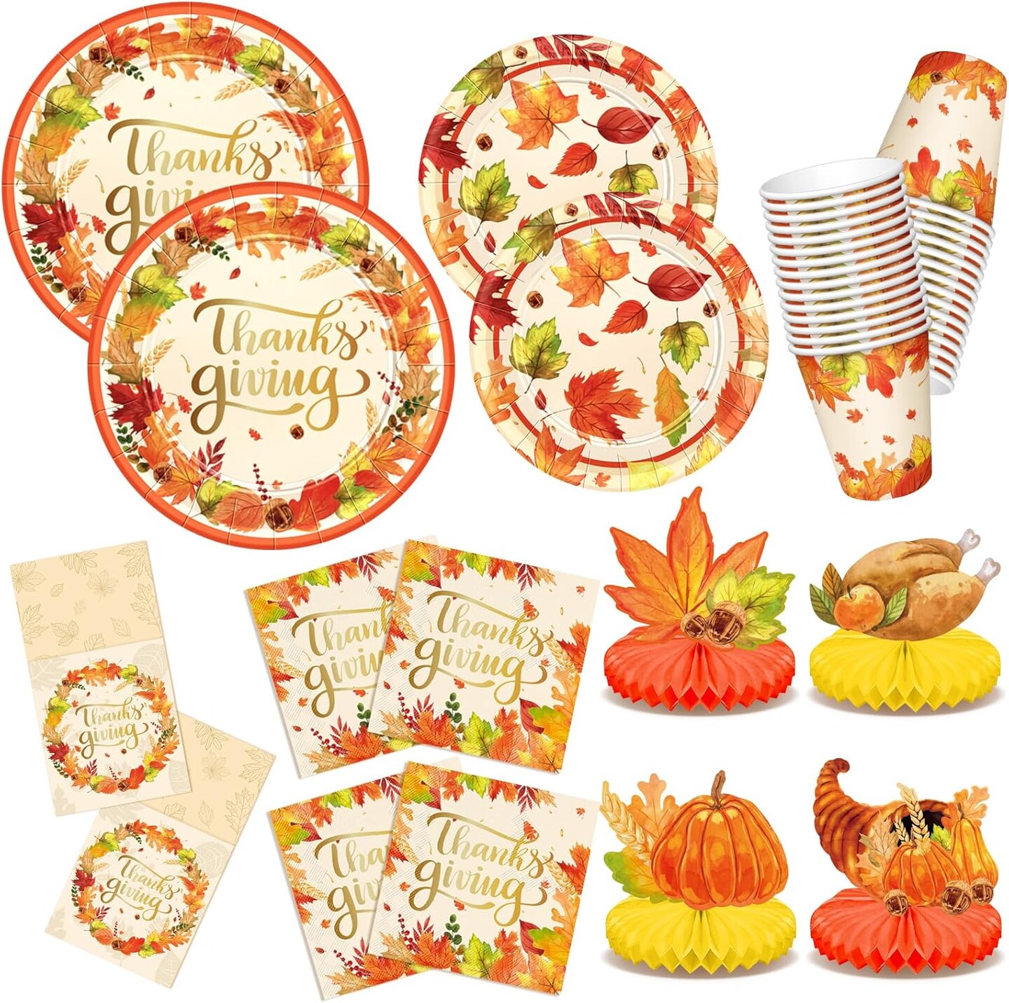 Thanksgiving Plates and Napkins Dinnerware(1 x 1 x 1 inches)