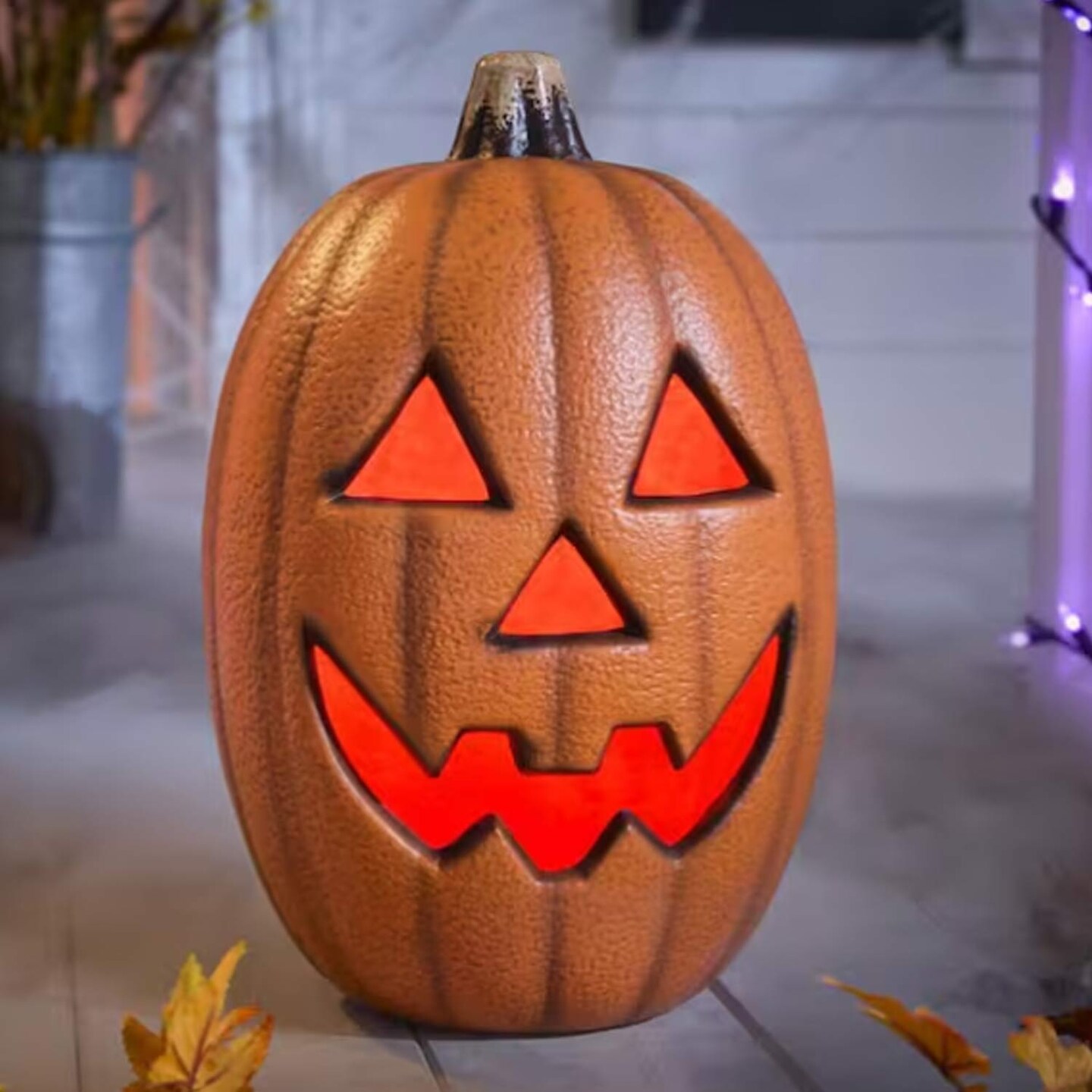 16 in Halloween Classics Plug-in LED Happy Jack O Lantern The Home Accents Holiday