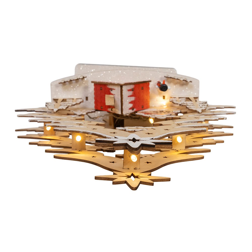 Kurt Adler 15-Inch Battery Operated 10-Light Tree With Village Scene