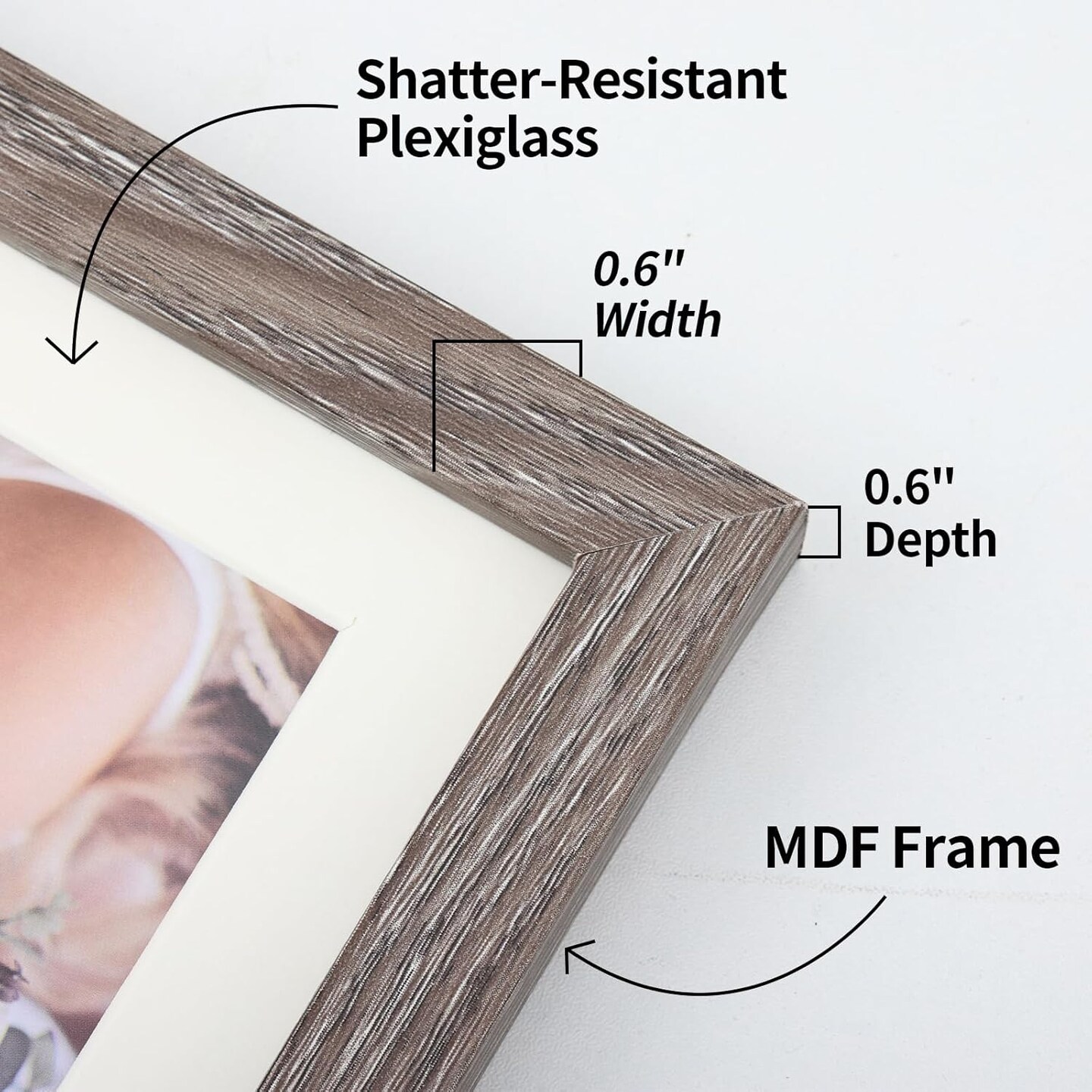 Fixwal Picture Frames Set(Brown&#x26;Black)8&#x22;L x 10&#x22;W