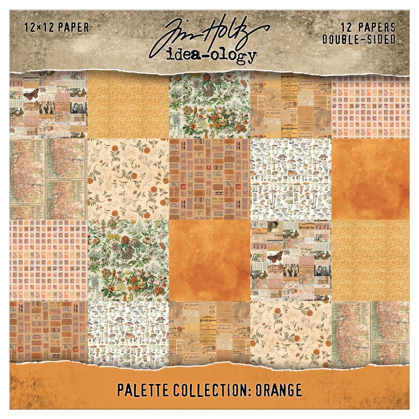 Idea-ology Double- Sided Cardstock 12"X12" 12/Pkg-Palette Collection: Orange
