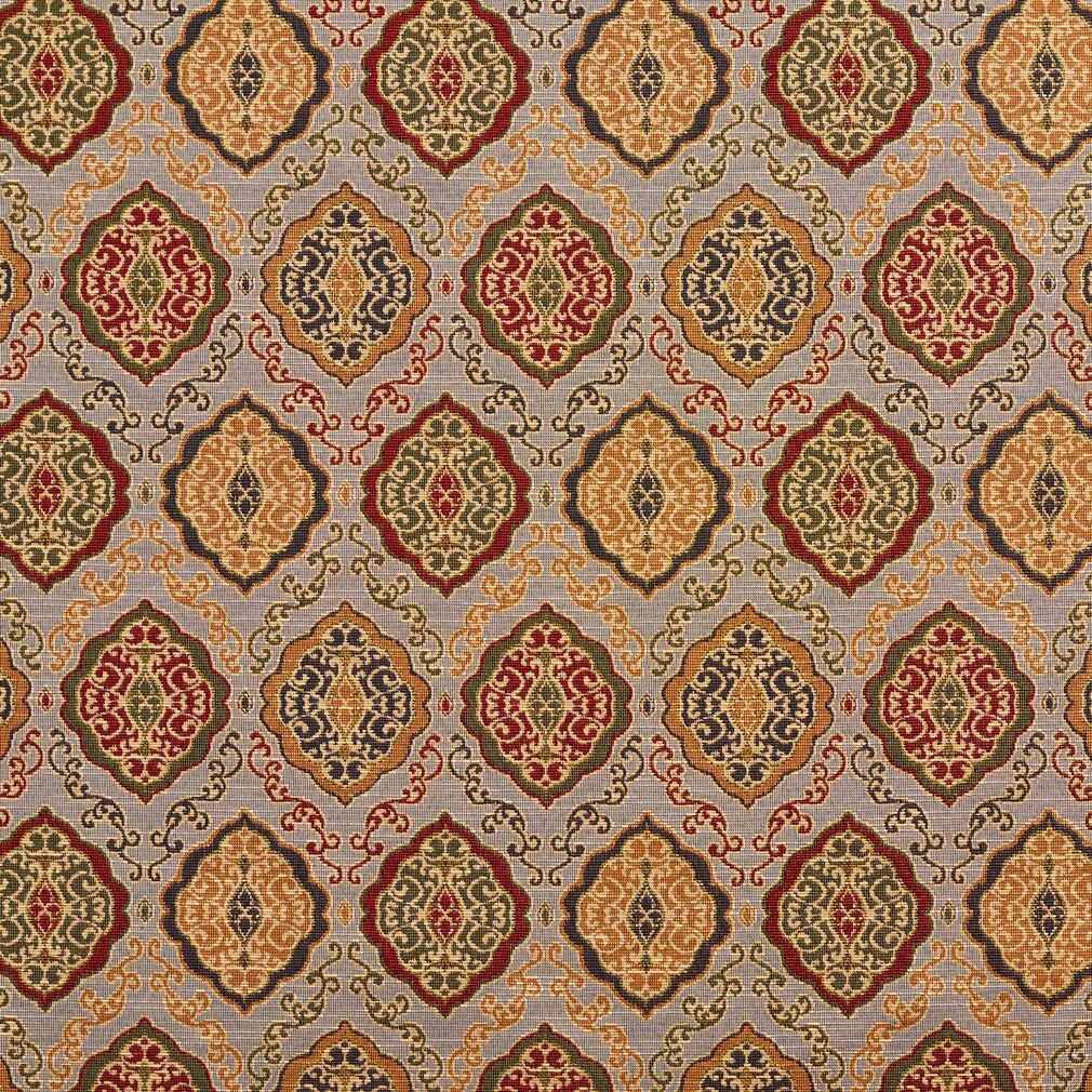 Heather Heirloom - Blue,Gold & Yellow,Green,Red & Burgundy Abstract & Geometric Upholstery Fabric 54 Inches"