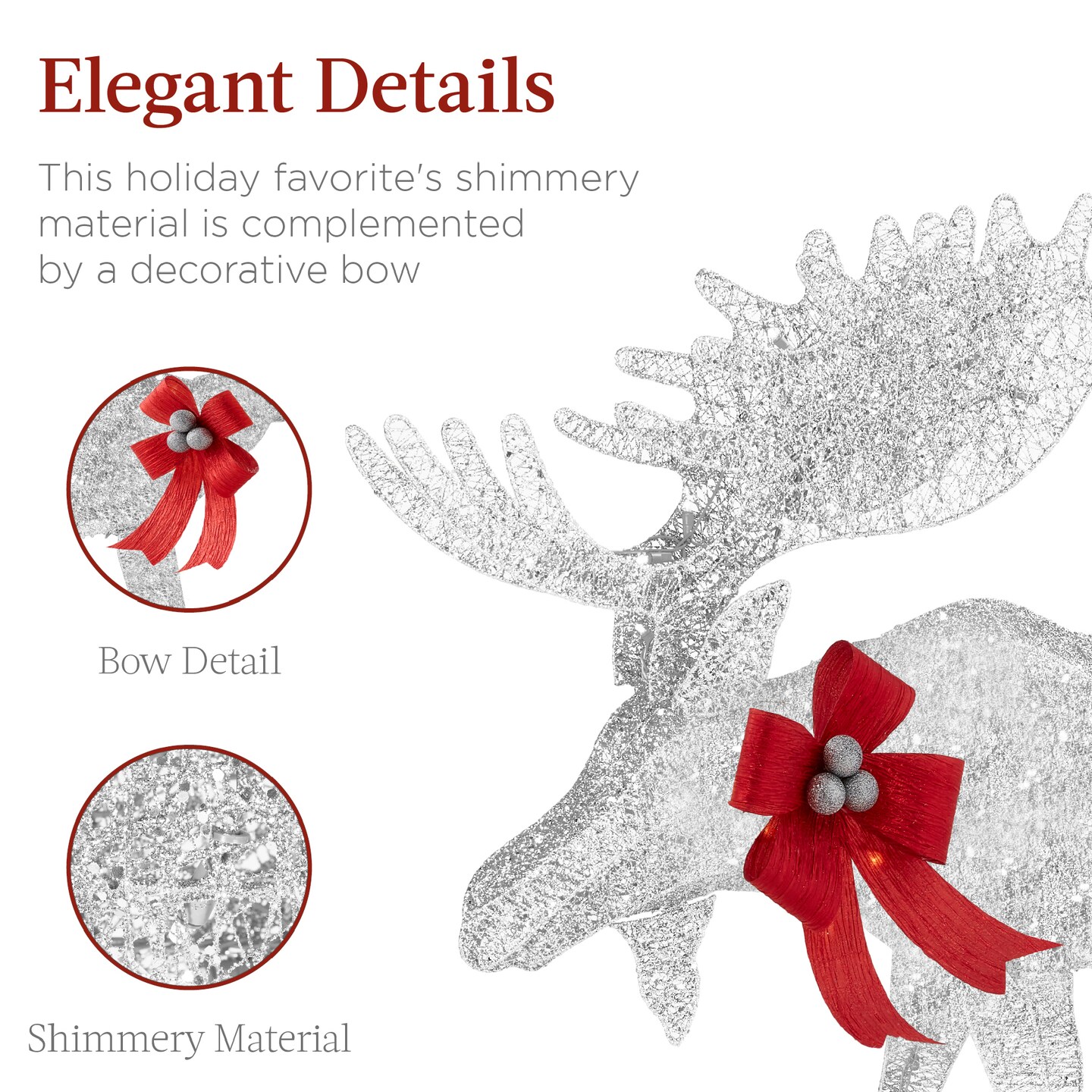 Best Choice Products 2-Piece Moose Family Lighted Christmas Yard D&#xE9;cor Set w/ 170 LED Lights, Stakes, Zip Ties