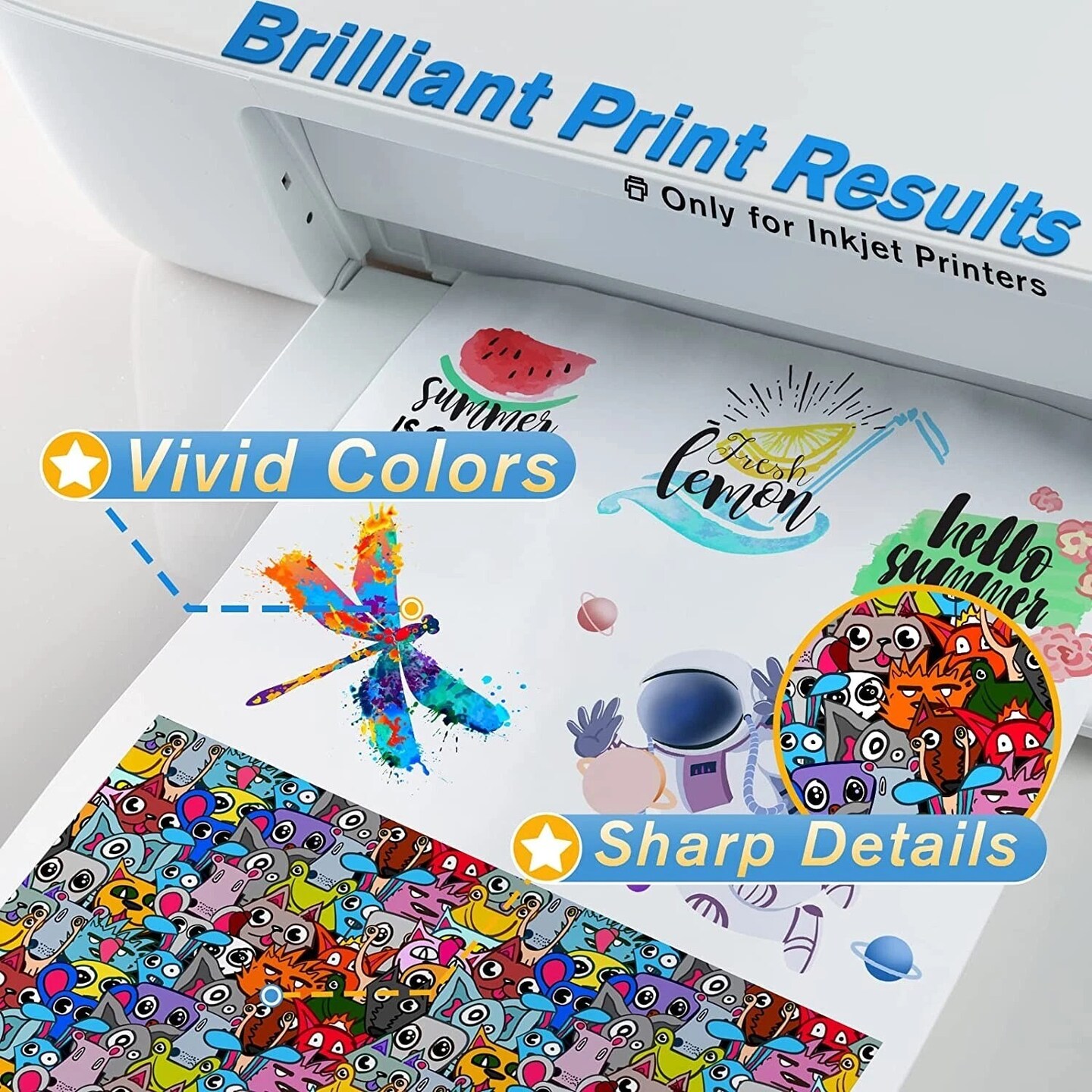 A-SUB Waterslide Decal Paper for Inkjet, Clear 8.5" x 11", 20 Sheets