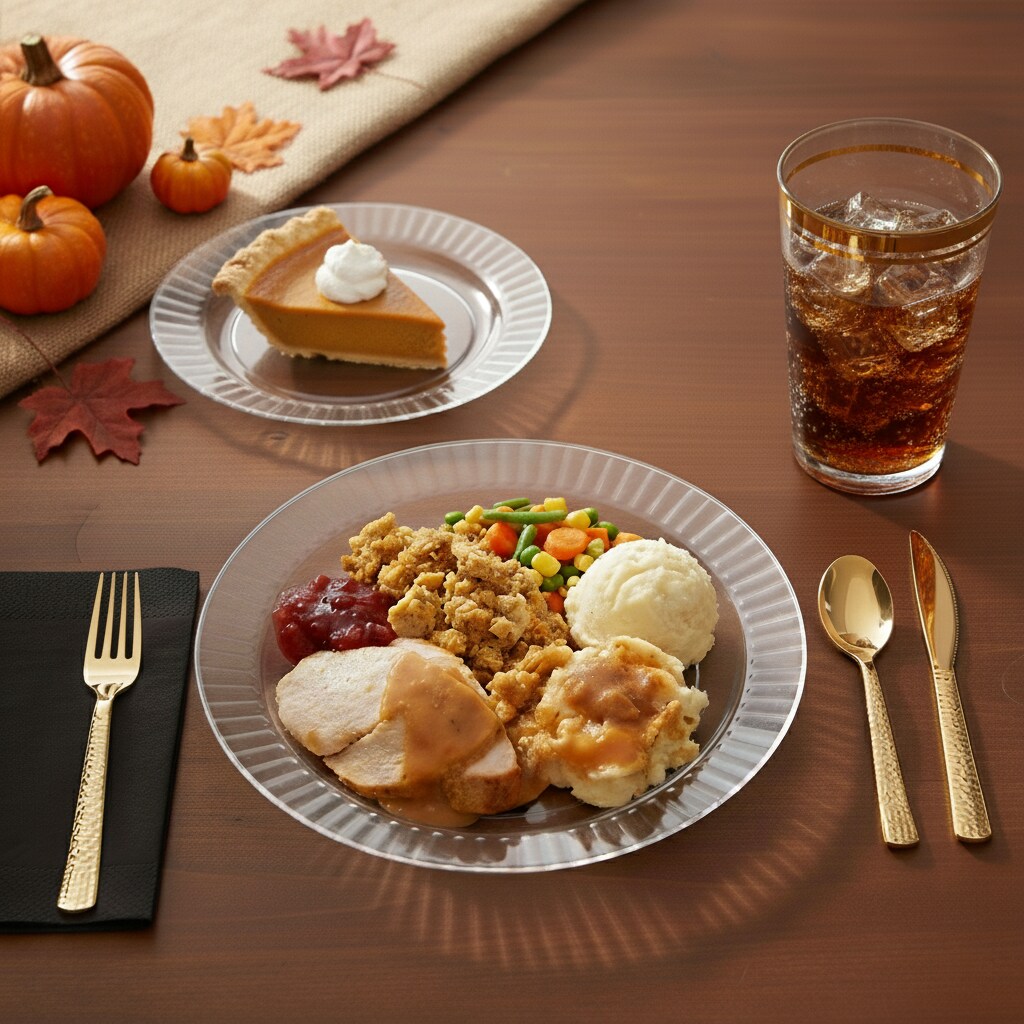 Clear Hard Plastic Disposable Plates 10&#x22; Dinner and 7&#x22; Salad Plate (25 Sets)