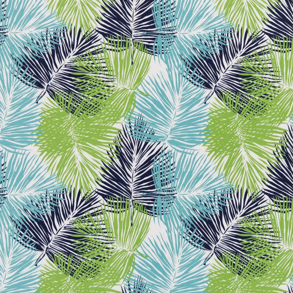 Tide - Blue,Green Leaves,Tropical & Botanical Upholstery Fabric 54 Inches"