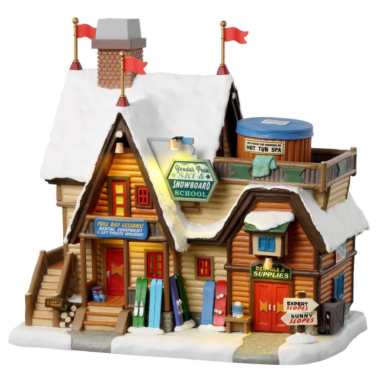 Lemax Yonder Peak Ski And  Snowboard School