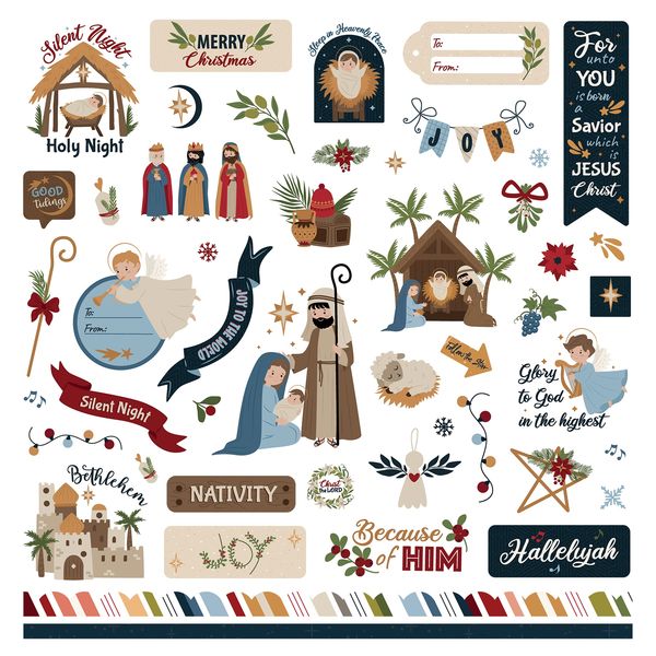 PhotoPlay Silent Night 12&#x22;X12&#x22; Stickers