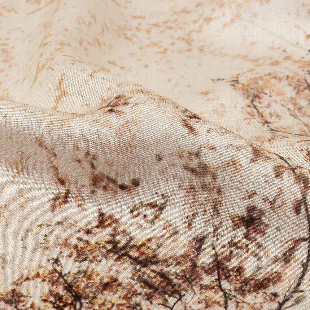 1 Yard Brown Tree Branches Rayon Challis Lining joann fabric Rayon Fabric 55 inch Width