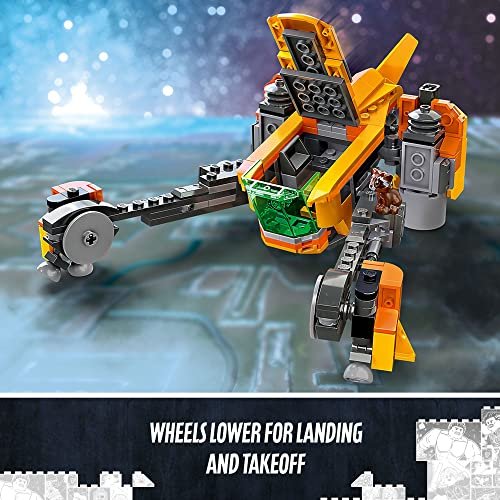 LEGO Marvel Baby Rocket&#x2019;s Ship 76254 from Guardians of the Galaxy 3 Featuring Rocket Raccoon Minifigures, Collectible Super Hero Buildable Spaceship Toy Gift for Kids Ages 8 and up