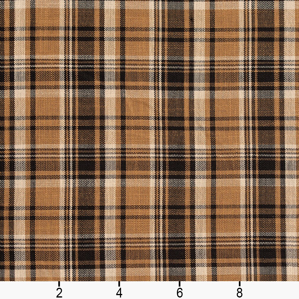 Onyx Tartan - Black,Brown Plaid Upholstery Fabric 54 Inches&#x22;