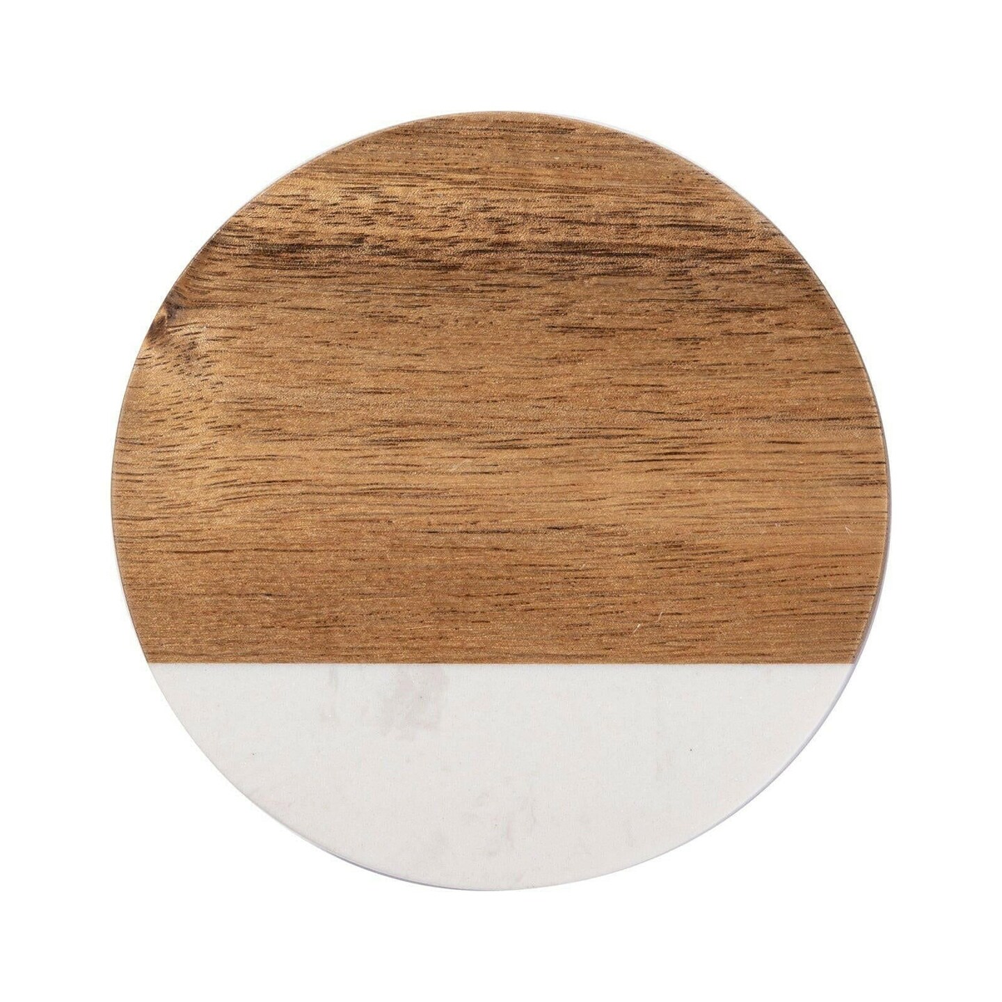 Craft Express 4 Pack Engravable Round Marble and Wood Coasters &#x2013; 4&#x22; for Laser Projects