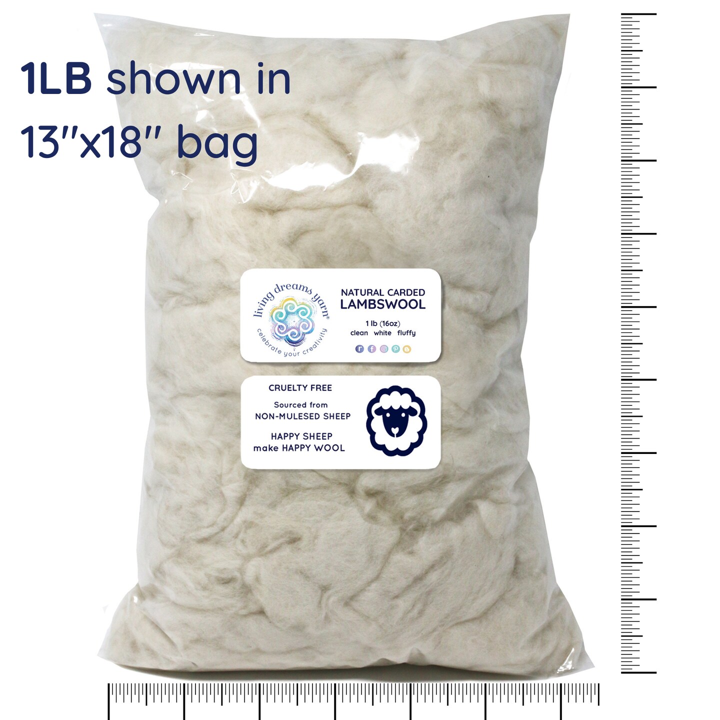 100% Lambswool Premium Fiber Fill Bag by Living Dreams