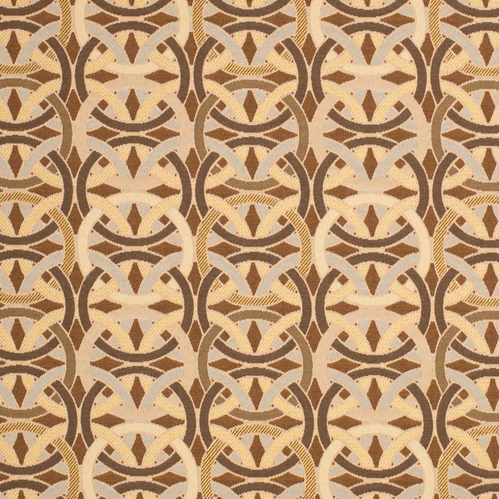 Dijon - Brown Abstract Geometric Upholstery Fabric 54 Inches"