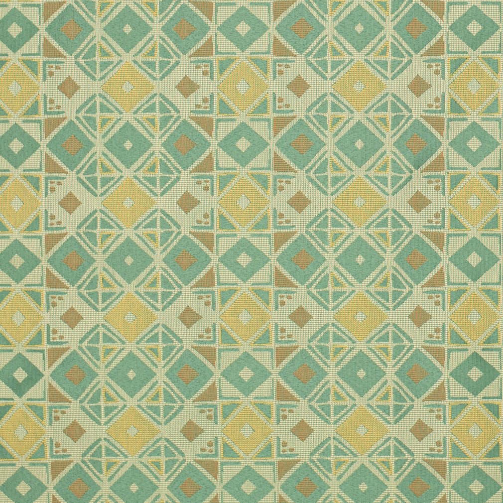 Jasper - Green Abstract Geometric Upholstery Fabric 54 Inches"