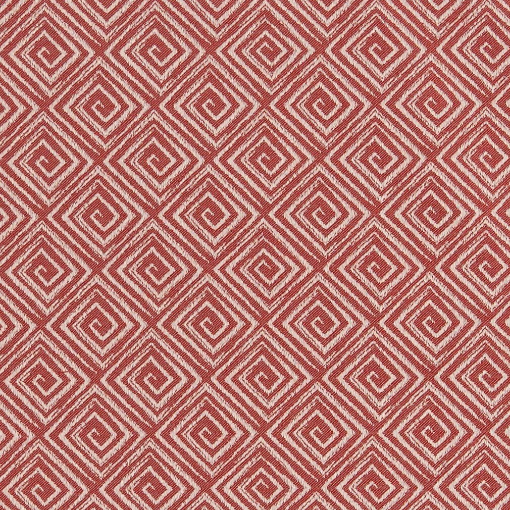 Candy - Coral & Peach Abstract & Geometric,Greek Key Upholstery Fabric 54 Inches"