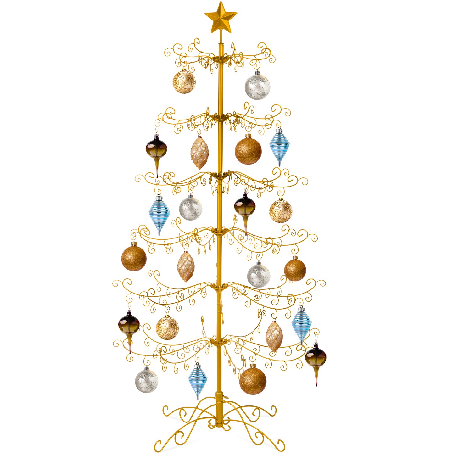 Best Choice Products Wrought Iron Ornament Display Christmas Tree w/ Easy Assembly, Stand