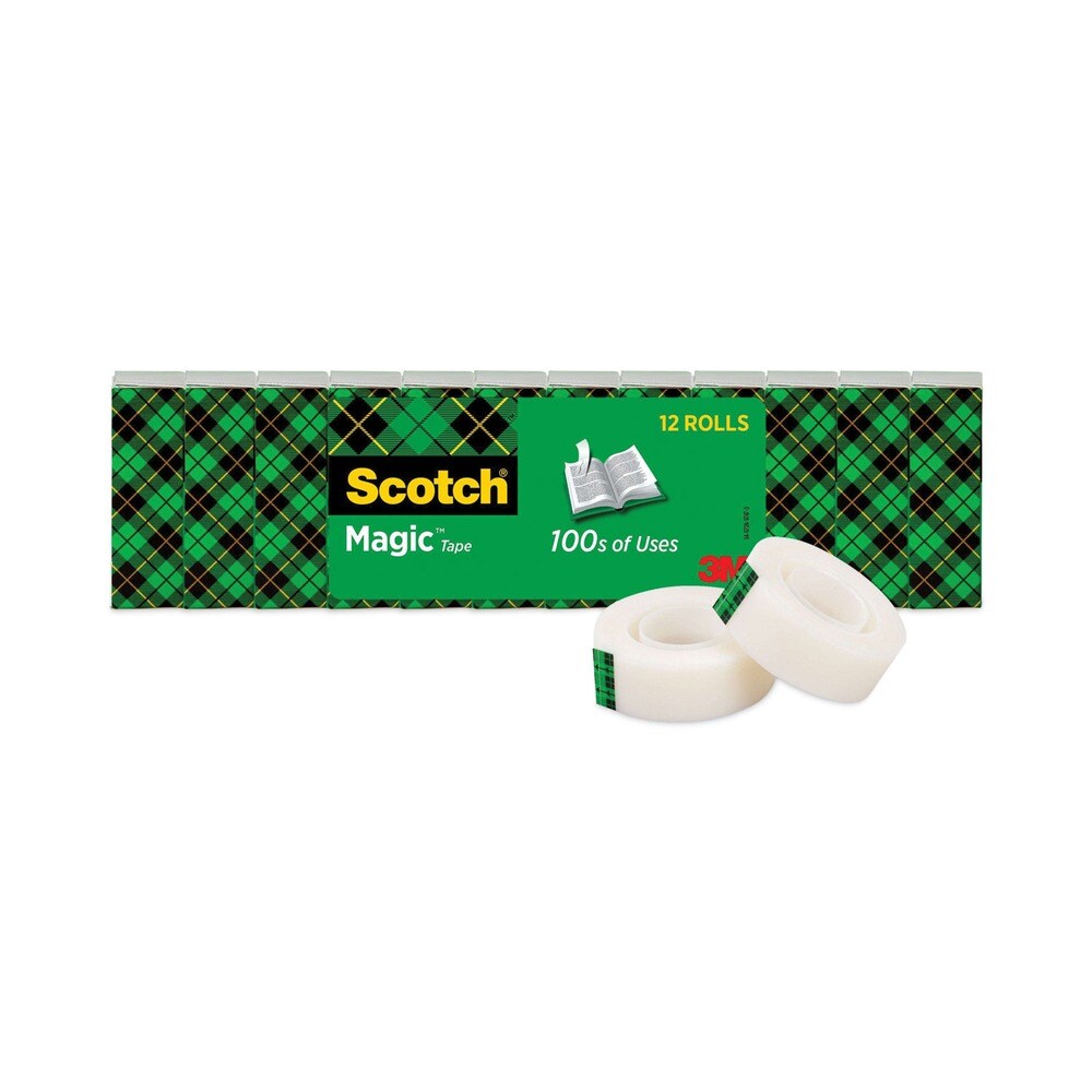 Scotch 1 in. Core 0.75 in. x 83.33 ft. Magic Tape Value Pack - Clear (12/Pack)