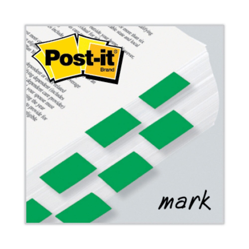 Post-it Flags Standard Page Flags in Dispenser - Green (100/Pack)