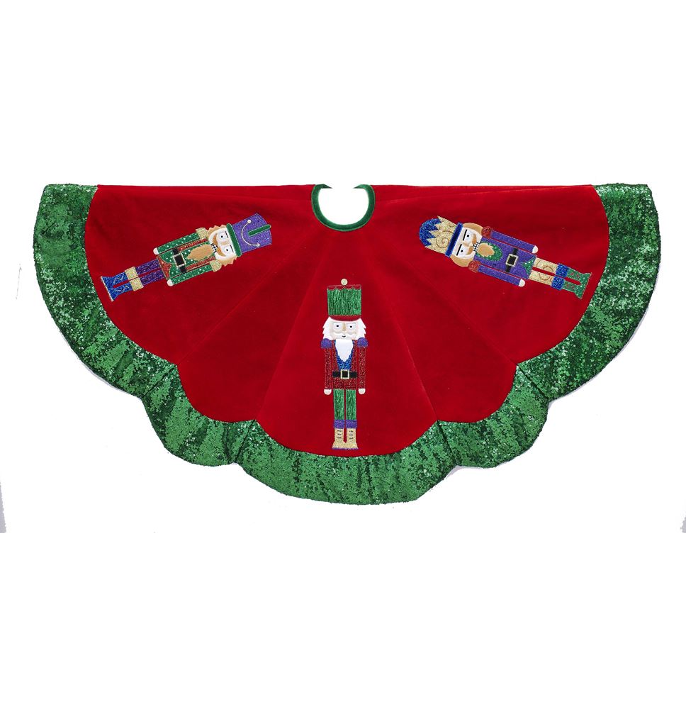 48&#x22; Velvet Nutcracker Tree Skirt