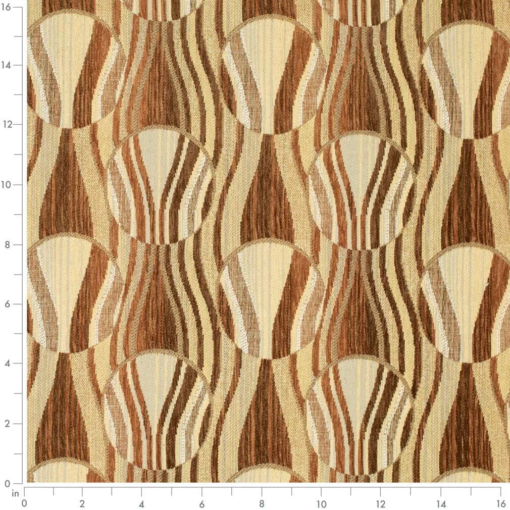 Bronze - Brown,orange  Rust Abstract  Geometric Upholstery Fabric 54 Inches&#x22;