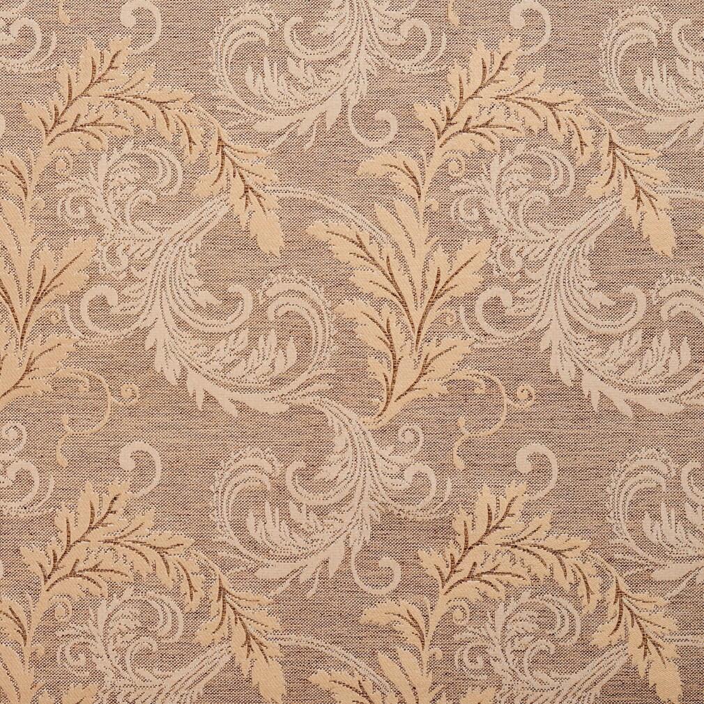 ANTIQUE LEAF - Brown Leaves Upholstery Fabric 54&#x22;