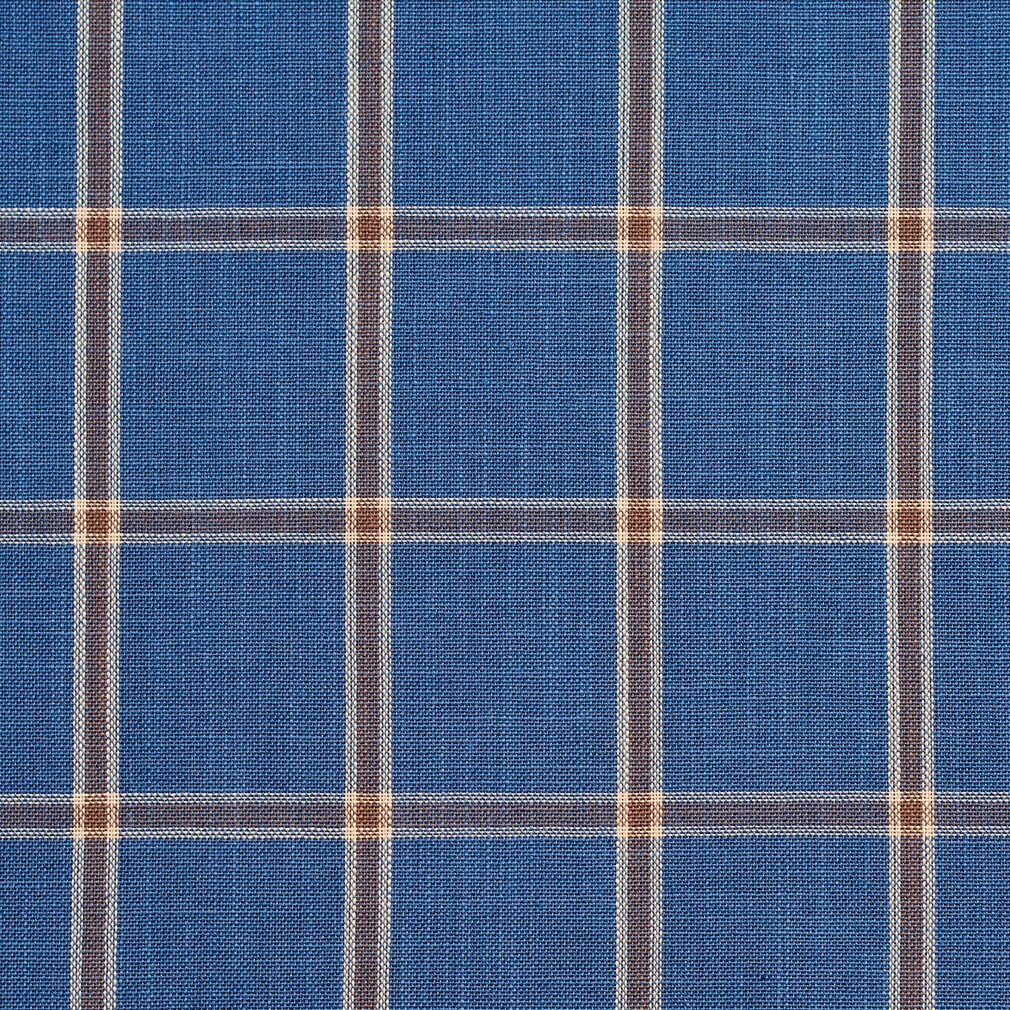 Wedgewood Windowpane - Blue Plaid Upholstery Fabric 54 Inches"