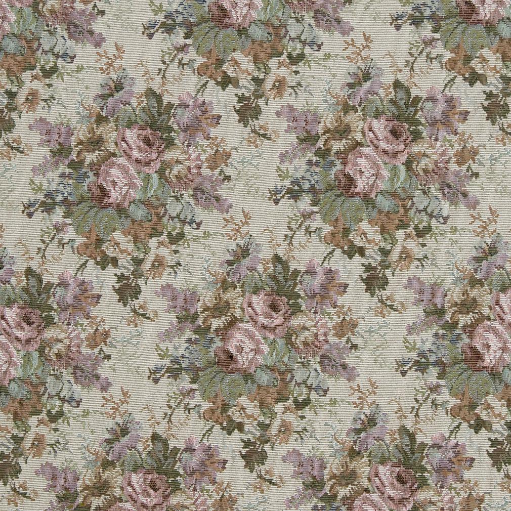 VICTORIA - Aqua/Teal, Gold/Yellow, Pink/Rose, White/Off-White Floral, Heirloom/Vintage Upholstery Fabric 54 Inches"