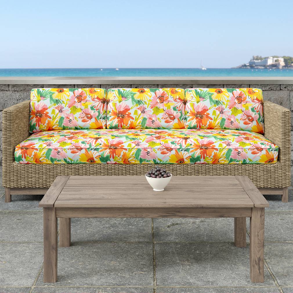 Malibu - Coral &#x26; Peach,Orange &#x26; Rust,Pink Floral,Tropical &#x26; Botanical Upholstery Fabric 54 Inches&#x22;
