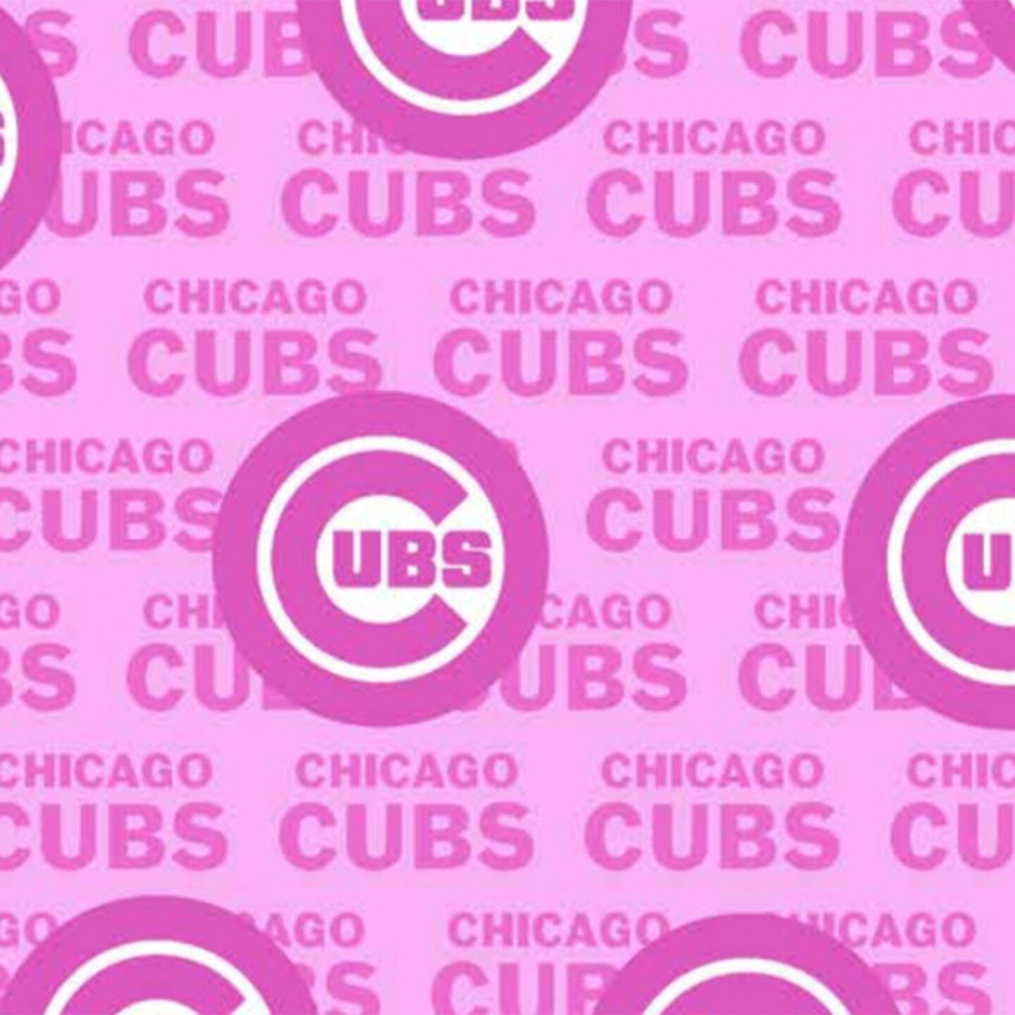 Fabric Traditions Chicago Cubs Pink 58 Inch Wide Breast Cancer MLB 100% Cotton
