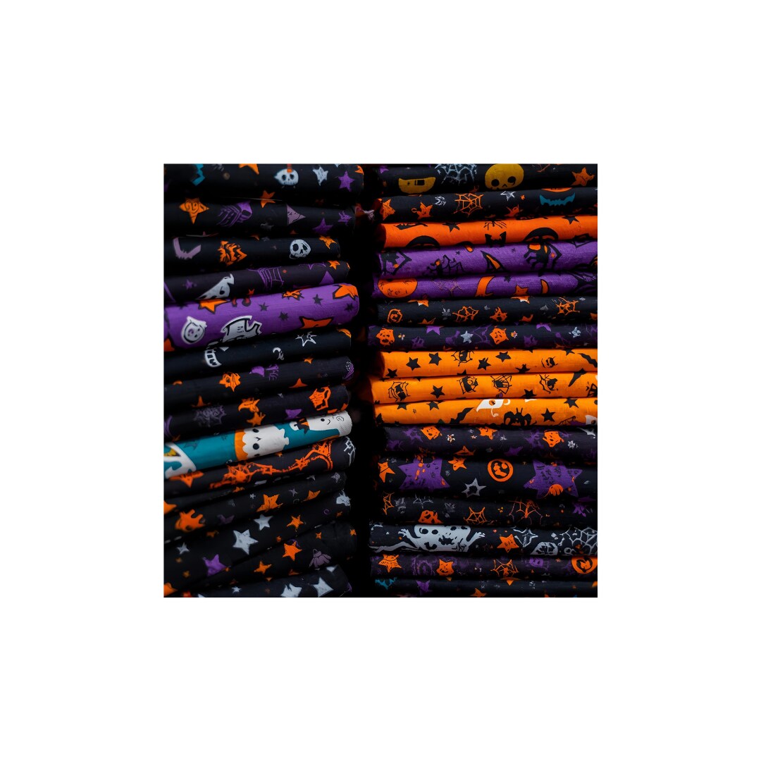 Halloween 8 Piece Fat Quarter Set 18" x 21" Mystery Bundle Precut