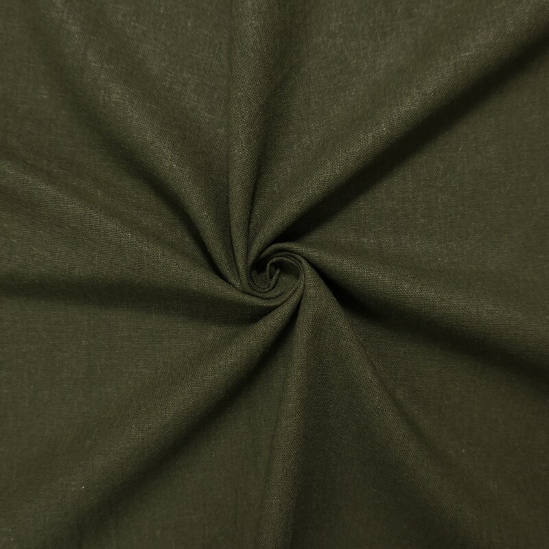 Olive Green Washed Rayon Linen Solid Reorderable Woven Fabric By the Yard