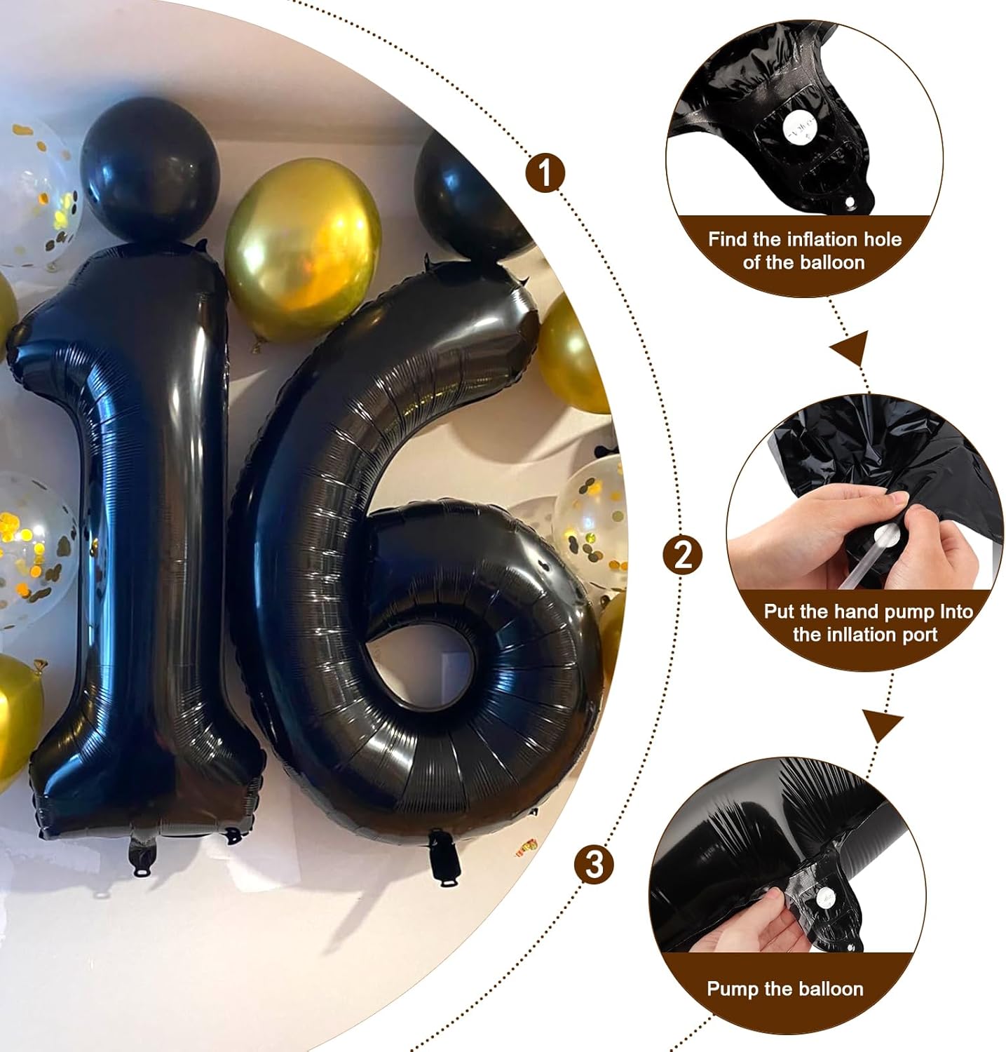 40 Inch 21 Number Balloon, Black Birthday Decorations for Men Women (Black)