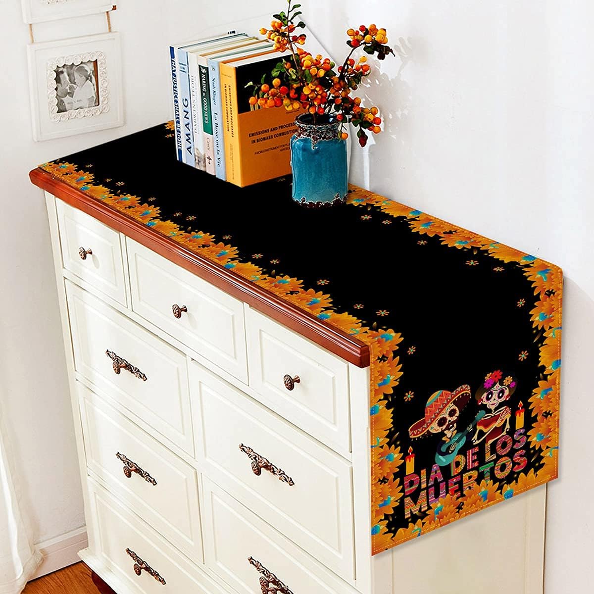 Mexican Day of The Dead Table Runner (Multi-color)