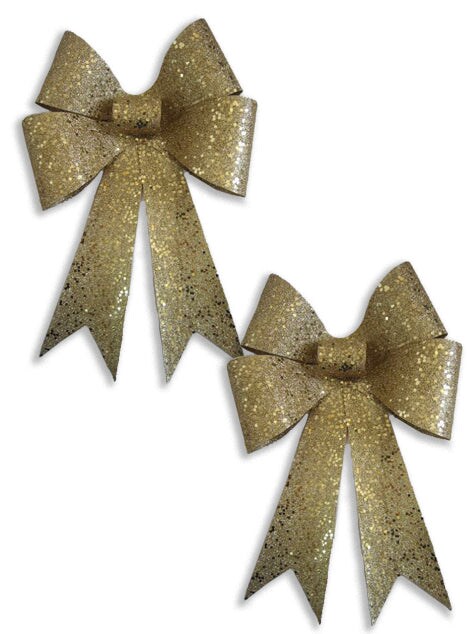 2 Pack 24&#x22; Gold Glitter Bow
