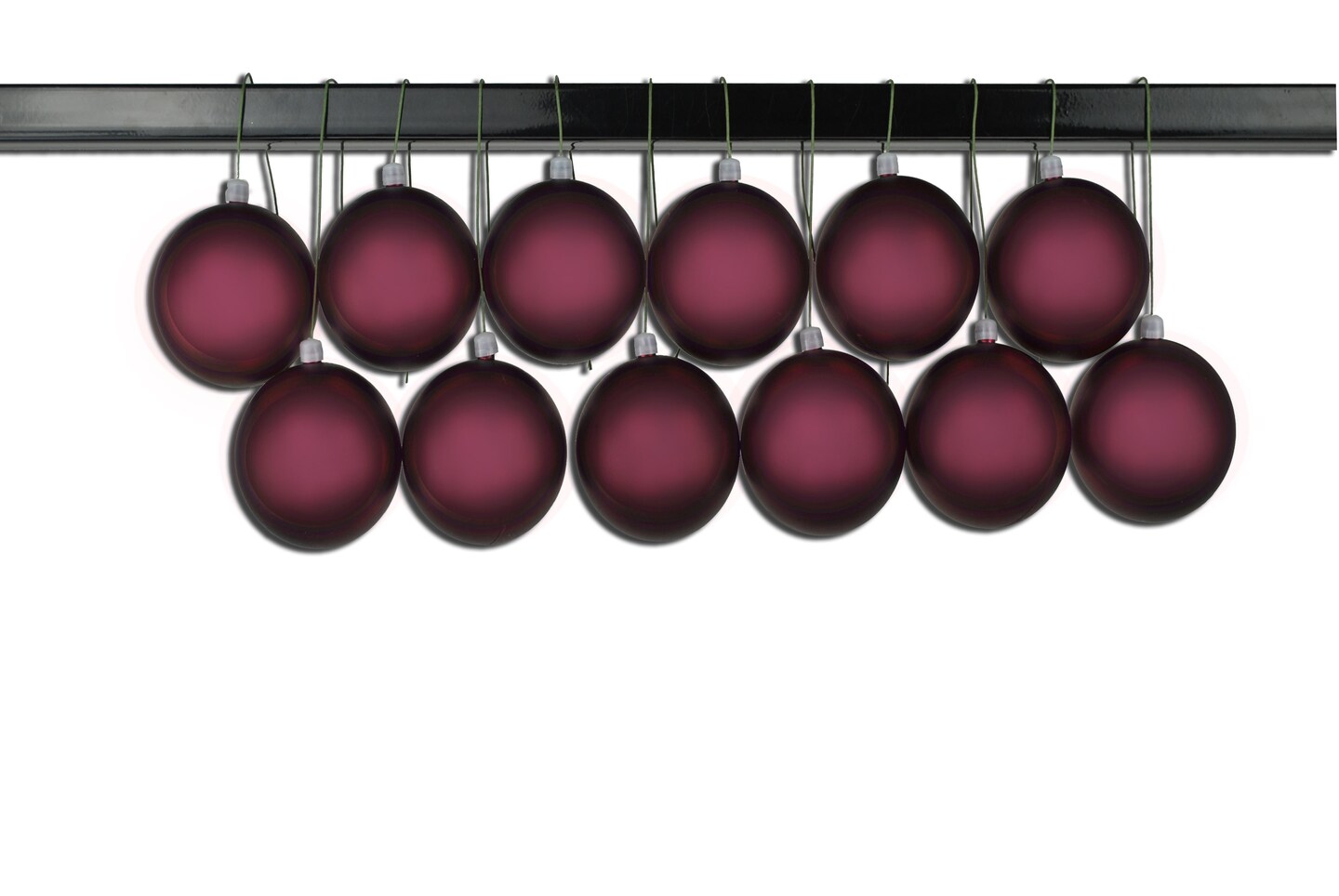 12 Pack 80mm 3&#x22; Matte Burgundy Ball Ornament UV Coated with Wire