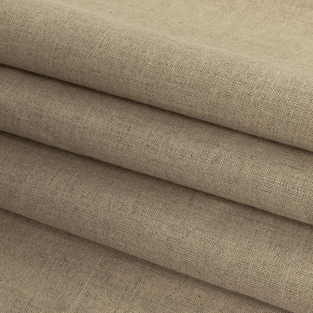 1 Yard Lightweight Linen Chambray Fabric Heathered Muskmelon and Snow White Fabric