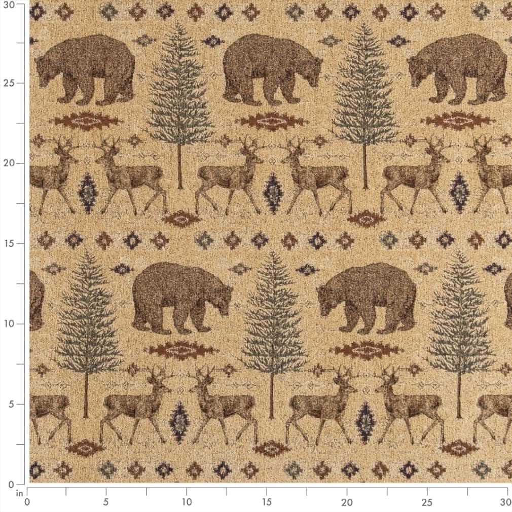 Natural Brown Novelty Tapestry Woven Pattern Upholstery Fabric by The Yard - SKU: Gwen Ottawa