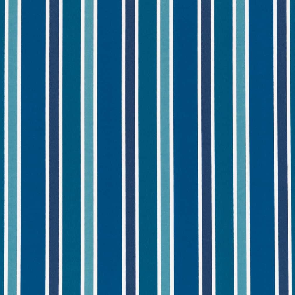 Blue Stain Resistant Performance Pet Friendly Stripe Print Upholstery Fabric by The Yard - SKU: Palm Beach Coastal