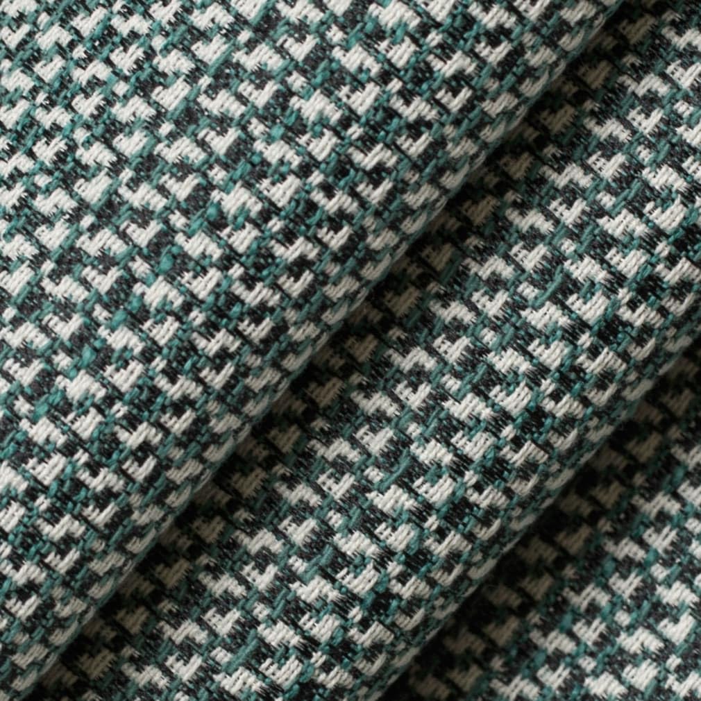 Green Small Scale Textured Tweed Upholstery Fabric by The Yard - SKU: Leland Jade