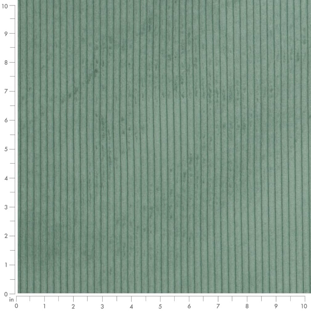 Green Small Scale Stripe Corduroy Velvet Upholstery Fabric by The Yard - SKU: Burnett Jade